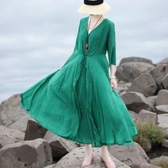 Sensual Sleeve Dress with Adjustable Tie – Qteee! Casual A-line Rayon Maxi Dress, Long Solid Color Dresses For Spring, Casual Long Midi Dress For Spring, Non-stretch Spring Midi Dress, Non-stretch Midi Dress For Spring, Flowy Green Midi Dress Solid Color, Summer Long Sleeve Midi Dress, Solid Long Sleeve Summer Midi Dress, Long Spring Dress In Solid Color