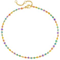 PRICES MAY VARY. ANKLET SIZE: gold anklet length is 9" + 2" extender, suitable for most people. MATERIAL: 14K gold plated anklet, lead-free & nickel and hypoallergenic, safe to wear, which makes it stands out among all other plain anklets.The colored beads are high quality cubic zirconia. EYE-CATCHING COLORS: The vibrant and eye-catching hues of the colorful beads charms create a lively and joyful aesthetic, adding a pop of color and whimsy to your ankle. This Anklet is the perfect beach accesso Joyful Aesthetic, Anklets Summer, Anklets Jewelry, Cute Anklets, Bead Anklet, Anklets For Women, Foot Chain, Summer Anklets, Summer Fashions