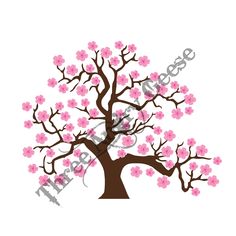 a tree with pink flowers on it