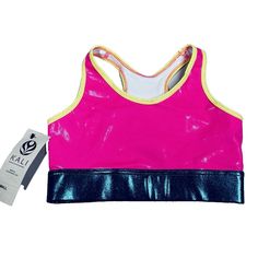 Nwt Kali Sports Bra Small Stretch Racerback Neon 80s Measurements In Images , Matching Pants In Another Listing Neon 80s, Matching Pants, Yellow Color, Pink Yellow, Women's Intimates, Sports Bra, Made In Usa, Neon, Bra