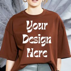 ✮Enhance your design presentations with our tshirt mockup. ✮This digital t-shirt mockup features a clean, blank and neutral template that creates the perfect backdrop for any design. ✮Ideal for casual wear collections, this t-shirt mockup showcases your work in a modern and relatable environment. ✮The t-shirt template is crafted for ease of use, ensuring a seamless experience for designers and entrepreneurs alike. ✮Highlight your unique designs with this versatile and high-quality mockup, perfec Brown Crew Neck T-shirt With Graphic Design, Trendy Custom Print T-shirt, Neutral Template, T Shirt Template, Brown T Shirt, Shirt Template, T Shirt Mockup, Tshirt Mockup, Shirt Mockup