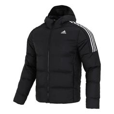 Adidas Casual Sports hooded Stay Warm Down Jacket Black GT9141 (Men's) Adidas Casual, Warm Down, Stay Warm, Down Jacket, Adidas Jacket, Adidas, Sports, Quick Saves, Black