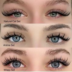 Cat Wispy Lashes, Natural Anime Lash Extensions, Lash Inspo Eyelash Extensions, Cat Lashes, Natural Looking Eyelash Extensions, Extensions Lashes, Eyelashes Extensions