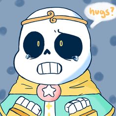 a cartoon skeleton wearing a cape and holding two fingers up to his mouth, with the caption hug?