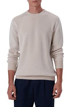 Knit from lightweight cotton with a comfortable fit, this long-sleeve sweater brings casual polish to everyday ensembles. 28" length; 44" chest Crewneck Long sleeves Ribbed cuffs and hem 100% cotton Dry clean Made in Italy Relaxed Fit Cotton Polo Sweater For Spring, Fitted Cotton Textured Knit Polo Sweater, Spring Cotton Relaxed Fit Polo Sweater, Cotton Polo Sweater With Textured Knit And Relaxed Fit, Fall Cotton Polo Sweater With Textured Knit, Spring Polo Sweater With Relaxed Fit, Relaxed Fit Polo Sweater For Spring, Casual Fitted Polo Sweater For Layering, Spring Relaxed Fit Polo Sweater