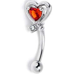 Product Details16 Gauge 5/16 Red CZ Gem Wrapped In Heart Curved Eyebrow Ring Open your heart to style when you fall in love with this 16 gauge eyebrow jewelry. It is made with an 8mm durable 316L surgical grade stainless steel curved barbell with a 3mm bottom ball end. The top end features a heart charm with an open design, set in the center with a red cubic zirconia gem. It also features a clear cubic zirconia gem at the bottom end for added style and you can rock it in multiple piercings inclu Silver Heart Belly Rings For Valentine's Day, Silver Belly Rings For Valentine's Day, Valentine's Day Silver Heart Belly Rings, Curved Eyebrows, Daith Piercings, Eyebrow Jewelry, Patriotic Jewelry, Multiple Piercings, Eyebrow Ring