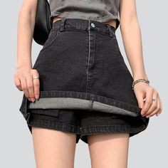 Introducing the 2023 Summer Collection. the perfect combination of casual style and ageless elegance our Relaxed Combo Denim Skirt! Crafted with care and featuring a medium-waist stonewashed finish. zipper & button closure. this piece is the perfect pick for your summer wardrobe.Distinctive Features: Casual Style: This skort denim skirt oozes effortless summer vibes. Its unfussy silhouette is perfect for any casual situation. Stonewashed Finish: A unique rock-washed finish ensures that your skir Skort Denim, Denim Skirts Online, Denim Skort, Black Denim Shorts, Relaxed Style, Summer Wardrobe, Summer Collection, Summer Vibes, Denim Skirt