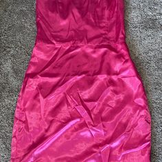 Beautiful Hot Pink Satin Mini Dress. Never Worn Pink Satin Mini Dress, Meshki Dresses, Hot Pink Satin, Dresses Pink, Satin Mini Dress, Pink Satin, Pink Dress, Hot Pink, Colorful Dresses