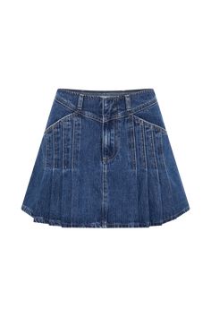 Pleats pleaseThe HEATHER Denim Pleated Mini Skirt is a fashionable piece that effortlessly combines casual and chic. Designed with a low-rise fit, it features front and back yoke details that enhance its classic denim look. The centre front button and fly closure ensure a secure fit, while the front and back pockets add both style and functionality. With front and back pleat details, this mini-length skirt offers a playful and stylish silhouette. Perfect for any casual outing, the Heather Denim Denim Skirt Pleated, Denim Pleated Mini Skirt, Capsule Wardrobe Accessories, European Summer Outfits, Linen Suit, Beige Dresses, Midi Dress Party, Pleated Mini Skirt, Playsuit Jumpsuit