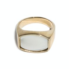 archie yellow brass – tarin thomas Classic White Oval Dome Ring, Luxury White Rings For Everyday, White Rectangular Classic Signet Ring, Modern White Rectangular Rings, Classic Oval White Signet Ring, White Oval Timeless Signet Ring, White Oval Luxury Signet Ring, Classic White Oval Signet Ring, Timeless White Oval Signet Ring