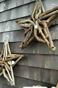 driftwood stars on the side of a house