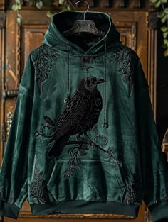 Crow Halloween, Halloween Prints, Halloween Dress, Cool Clothes, Dream Clothes, Graphic Hoodies, Aesthetic Clothes, Diy Clothes