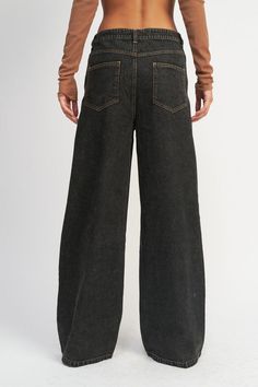 These Boyfriend Denim Pants with Contrasted Stitching boast a classic, yet modern look with its wide leg design and complementary contrasting stitching. Made from quality denim, they offer a comfortable fit and timeless style that makes them perfect for any occasion. SIZE & FIT :MODEL WEARS SIZE SMALLMODEL'S HEIGHT 5'9 Made In: IMPORTED Fabric Contents: 100% COTTON Spring Black Flare Jeans In Rigid Denim, Black Wide Leg Flare Jeans In Rigid Denim, Black Denim Flare Jeans Full Length, Black Full-length Flare Denim Jeans, Black Full-length Flare Jeans, Black Rigid Denim Jeans, Black Full-length Rigid Denim Jeans, Black Full Length Rigid Denim Jeans, Classic Black Flare Jeans With Pockets