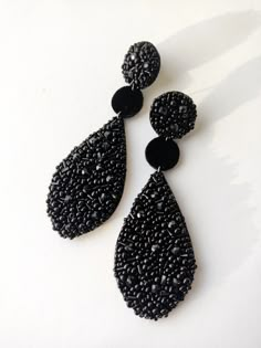 These earrings are elegant and one of a kind handmade.  Black earrings are embroidered with beads.  Black velvet is like an elegant accent. Earring length: 10cm. Earring width: 3cm. Made with love by handmade artist Ance. Earrings come with a gift box. Creation within 3 days from the date of the order. If You have any quastions, please contact me. Black Earrings Women, Handmade Beaded Drop Earrings For Evening, Handmade Drop Earrings For Evening, Black Beaded Evening Earrings, Handmade Black Evening Earrings, Black Beaded Earrings For Evening, Handmade Black Earrings For Evening, Black Handmade Earrings For Evening, Elegant Black Beaded Earrings