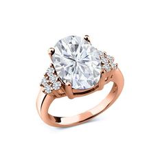 a rose gold engagement ring with diamonds