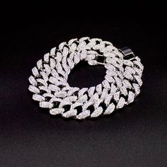 White Cuban Link Cubic Zirconia Necklace, White Cuban Link Necklace With Cubic Zirconia, White Cuban Link Necklace In Cubic Zirconia, Silver Cuban Link Iced Necklace, Silver Cuban Link Iced Jewelry, Silver Iced Cuban Link Necklace, Iced Silver Cuban Link Necklace, Iced Silver Cubic Zirconia Necklaces, White Iced Out Cuban Link Necklace