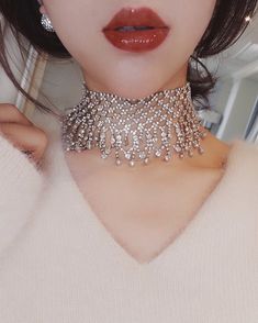 Wear this with a low neckline dress. Perfect for formal parties Tassel details Adjustable Low Neckline Dress, Thigh Wrap, Net Stockings, Fashion Chingu, Formal Parties, Asymmetrical Earrings, Red Pendants, Wendy Red Velvet, Low Neckline