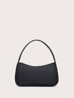 Black Elegant   Nylon Plain  Embellished   Women Bags Minimalist Satchel For Shopping, Cheap Black Square Bags, Cheap Minimalist Satchel Bag, Cheap Black Summer Bags, Cheap Black Business Satchel, Cheap Black Bags For Daily Life, Cheap Black Satchel For Back To School, Cheap Black Bags For Streetwear, Cheap Black Bags With Multiple Pockets