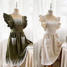 Apron Cute, Kawaii Apron, Ruffled Apron, Cute Lace Apron, Adding Ruffle To Apron, Frilly Apron, Ruffle Apron, Cute Aprons, Cotton Apron