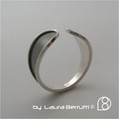 simple Sterling Silver Minimalist Ring, Minimalist Sterling Silver Concave Ring, Minimalist Sterling Silver Jewelry With Concave Shape, Modern Jewelry With Unique Design And Open Band, Minimalist Jewelry With Unique Design Open Band, Minimalist Open Band Jewelry With Unique Design, Modern Sterling Silver Rings With Unique Design, Modern Sterling Silver Ring With Unique Design, Georgia O Keeffe