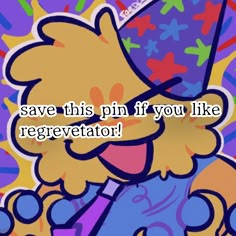 a cartoon bear wearing a party hat with the words save this pin if you like registration