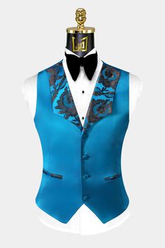 Blue Tuxedo Three-piece Suit For Party, Luxury Blue Suits For Black-tie Events, Blue Tuxedo Style Three-piece Suit For Wedding, Blue Notch Lapel Suit For Black-tie Events, Luxury Blue Tuxedo With Notch Lapel, Blue Tuxedo With Notch Lapel, Blue Fitted Tuxedo For Formal Occasions, Formal Fitted Blue Tuxedo, Formal Blue Fitted Tuxedo