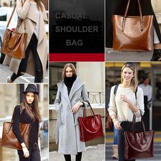 Welcome To deanwangkt Store!Size: 32*13*29cmColor: black, gray, pink, wine red, brown, dark redMaterial: PU leather, polyesterFeature: fashion ladies hand bag Soft Leather Handbags, Bag Names, Handbag Vintage, England Fashion, Handbag Women, American Leather, Vintage Bag, Leather Belts, Famous Brands