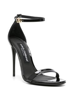 Find DOLCE & GABBANA 105mm Leather Sandals on Editorialist. black calf leather patent finish gold-tone logo plaque crossover strap at the toe buckle-fastening ankle strap branded leather insole leather outsole 105mm stiletto heel Dolce Gabbana Shoes, Dolce E Gabbana, Pretty Shoes, Sandals Black, Shoe Style, Stiletto Heel, Strap Sandals, Black Sandals, Miu Miu