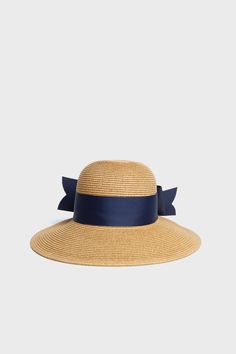 Exclusive Navy Packable Wide Bow Sunhat | Toucan Hats Hats For Short Hair, Navy Ribbon, Florida Fashion, Classic Feminine, Fun Clothes, Best Dress, Beach Accessories, Dress Hats, Short Hairstyles For Women