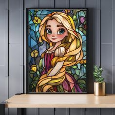 Introducing the captivating Stained Glass Cute Rapunzel Jigsaw Puzzle, a harmonious fusion of artistry and entertainment. Immerse yourself in the delight of assembling this enchanting masterpiece, available in three engaging sizes - 300, 500, and 1000 pieces - tailored to your expertise and preference. Crafted with meticulous precision, this puzzle is fashioned from premium wooden materials, promising both enduring quality and an immersive tactile experience. Each piece carries the essence of handcrafted excellence, inviting you to embark on a journey of creativity. Unveil the puzzle's secret with the discreet hint thoughtfully provided on the back, a gentle guide that ensures a rewarding completion. Revel in the satisfaction of each connection as the vibrant image comes to life under your Disney Stained Glass Art, Cute Rapunzel, Stained Glass Princess, Tinkerbell Stained Glass Patterns, Rapunzel Stained Glass Art, Stained Glass Disney Princess, Studio Ghibli Stained Glass Puzzle, L'art Du Vitrail, Stained Glass Patterns