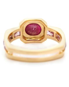 Yi Collection Ruby and Pink Sapphire Circa Ring 18k yellow gold Ruby 0.89 total carat weight Pink sapphire 0.89 total carat weight Linear design Call for ring size Ruby Ring With Channel Set Diamonds In Yellow Gold, Gia Certified Oval Gold Sapphire Ring, Yellow Gold Ruby Ring With Channel Set Diamonds, Classic Yellow Gold Ruby Ring Gia Certified, Luxury Ruby Ring With Baguette Cut Center Stone, Classic Yellow Gold Gia Certified Ruby Ring, Luxury Yellow Gold Ruby Ring With Center Stone, Fine Jewelry Yellow Gold Pink Sapphire Diamond Ring, Fine Jewelry Yellow Gold Diamond Ring With Pink Sapphire