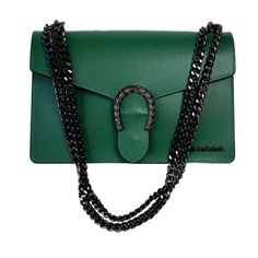 Marina Galanti Green Bag. New With Tags . Tags Taken Offf But Still In Bag. Never Used . Emerald Green Color, Chain Bag, Gucci Bags, Leather Chain, Chain Bags, Green Bag, Emerald Green, Green Color, Green Colors