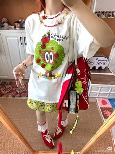 ⋆𐙚₊˚⊹♡ Jumicore Clothes, Jumnicore Style, Art Ho Outfit, Apple Aesthetic Outfit, Junimocore Outfits, Kitsch Aesthetic Fashion, Jacky Core, Fairykei Outfit, Maxamilist Outfits