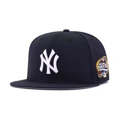 New Era Cap 59Fifty fitted hat for the New York Yankees in original navy blue colorway, fashioned with left-sided side patch of the 2003 World Series logo. Celebrate the New York Yankees’ 2003 MLB season and their trip to the World Series with this special commemorative fitted from Hat Heaven. The fitted sports the official World Series logo used in 2003 on the left side of the cap, just like players wore during the fall classic. Bragging rights for the pennant winners goes to the Yankees and al New Era Hats, San Diego Chargers, New Era Cap, New Era 59fifty, Oakland Athletics, New York Jets, New York Mets, World Series, Logo Color