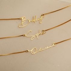 This stunning name necklace features a beautiful cursive font, perfect for those looking to add a personalized touch to their jewelry collection. Made with high-quality materials, this necklace can be customized with the name of your choice. A thoughtful and unique gift for a loved one or a special treat for yourself.How to order: leave your name in the order note (at the checkout).Material: Stainless Steel. Necklace Chain Types, Letter Jewelry, Name Necklaces, Gold Name Necklace, Rose Gold Chain, Gold Choker Necklace, Custom Name Necklace, Custom Necklace, Chain Choker