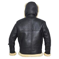 This black hooded fur leather jacket is one of the most elegant and warm leather jackets. It is crafted from genuine leather, a soft faux shearling collar, and hems. This jacket suits every outfit. This jacket keeps you warm and in style in cold weather. You can wear a shirt under it, but a sweater or hoodie would be fine if the temperature goes too low. Top it over your clothing for a quick, effortless style this winter. Buy this now and get a 40% discount! Features: External: Real Leather Inte Clothing Tape, Winter Leather Jackets, Fur Leather Jacket, Black Order, Double Collar, Hoodie Style, Hoodie Men, White Fur, Shearling Jacket