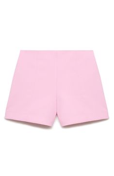 When it's hot out but you need a tailored look, sport these polished, softly structured shorts made in a straight-cut, mid-thigh silhouette. Hidden back-zip closure Lined 100% polyester Machine wash, line dry Made in Turkey High-waisted Elastane Biker Shorts For Summer, Summer High-waisted Elastane Biker Shorts, Summer Biker Shorts With Short Inseam, Mini Length Workwear Shorts For Spring, Workwear Bermuda Shorts With Short Inseam And Stretch, Summer Workwear Skort With Short Leg, Stretch Bermuda Shorts For Work With Short Inseam, Fitted Chic Bermuda Shorts, Spring Elastane Shorts