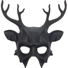 Black Druid Stag Mask | Party City Black Druid, Scary Bugs, Black Halloween Costume, Felt Frame, Deer Mask, Dark Costumes, School Holiday Party, Plastic Mask, Half Mask