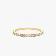 14K Gold Half Eternity Micro Pave Diamond Ring – FERKOS FJ Dainty Diamond Rings, Birthday 2023, My Forever Person, Ring Concierge, Forever Person, Tiara Ring, Diamond Bracelet Design, Diamond Tiara, Round Diamond Ring