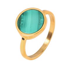 PRICES MAY VARY. 【Design】 🟢The malachite ring has the appearance of a round slice of malachite as the main body with an overall gold plated color. The simple yet exquisite design brings you elegant and classy charm. Pair it with malachite jewelry set to get more compliments. 【Material】 🟢The malachite ring is made of 18k gold plated stainless steel and natural malachite. Stainless steel is hypoallergenic, not easy to rust and fade, and not easy to stain, very easy to clean. 【Size】 🟢 The size o Ring For Women Gold, Birthday Gift For Mother, Malachite Ring, Malachite Rings, Malachite Jewelry, Girlfriend Birthday, Mother Birthday Gifts, Jewelry Birthday, Gift For Mother