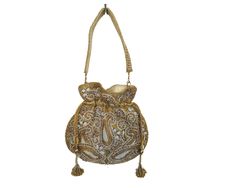 Indian Potli Bags For Parties, Wedding And Festivals, Pearl Evening Bag With Wrist Strap, Pearl Drawstring Bags The potli bag holds a significant place in the cultural heritage of ancient Bhopal, linking back to early tribal traditions that crafted ornaments from various materials. Initially recognized by the Begums (Female Rulers), who added a Persian touch, the craft has evolved into an integral aspect of Nawabi Culture. Today, the beaded potli bags are part of the rich cultural heritage of th Elegant Festive Openable Potli Bag, Traditional Openable Shoulder Bag As Gift, Rectangular Openable Potli Bag For Festivals, Festive Gift Potli Bag, Bohemian Shoulder Bag For Weddings And Festivals, Bohemian Shoulder Bag For Wedding And Festivals, Elegant Festival Bags Suitable For Gifts, Elegant Festival Bags For Gifts, Elegant Festival Gift Bags