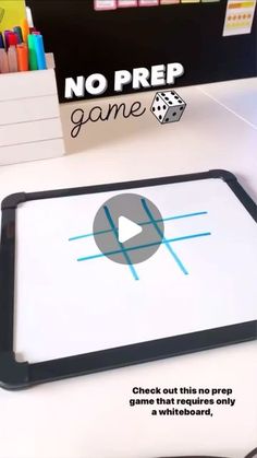 an image of a board game being played on the computer screen with text reading no prep game check out this no prep game