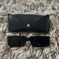 Black Rectangle Oversized Sunglasses From Shein. Never Worn And In New Condition. Cleaning Cloth And Sunglasses Case Included. Black Rectangular Sunglasses With Tinted Lenses, Black Square Sunglasses For Parties, Black Square Sunglasses For Party, Black Square Sunglasses For Beach, Chic Black Square Sunglasses, Trendy Black Rectangular Sunglasses, Classic Rectangular Sunglasses For Party, Shein Accessories, Black Rectangle