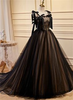 Halloween Wedding Dresses, Sleeveless Ball Gown, Professional Dress, Long Prom Dresses, فستان سهرة, A Line Prom Dresses, Soft Tulle, Black Tulle, Style Noir