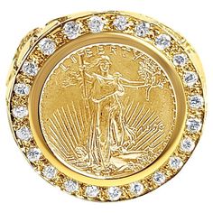 Flying Eagle, Lady Liberty, Coin Ring, Gold Coins, Diamond Halo, Precious Metal, Diamond Color, Diamond Clarity, Signet Ring