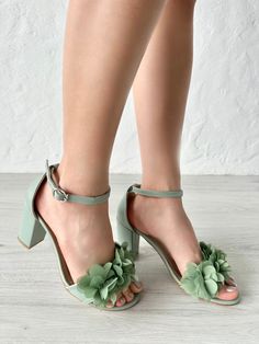 Green Bride Heels With Tulle Ribbon, Low Heels Wedding Shoes, Boho Wedding Shoes, Green Shoes for Bride, Wedding Shoes for Women - Etsy Spring Wedding Guest Heels With 4-inch Heel, Spring Prom Wedding Shoes With Padded Heel, Spring Wedding Guest Heels With Padded Heel, Closed Toe Wedding Shoes With 4-inch Heel For Spring, Wedding Shoes With 4-inch Heel For Spring, Closed Toe, 4-inch Heel Spring Wedding Guest Heels, Spring Open Toe Shoes For Wedding Guests, Spring Prom Wedding Shoes With Low Heel, Spring Wedding Guest Open Toe Shoes