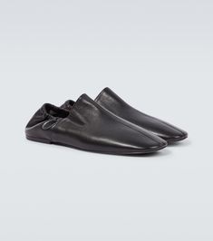 Leather slip-on shoes in black - Dries Van Noten | Mytheresa Luxury Calf Leather Slip-on Shoes, Calf Leather Slip-ons With Stitched Sole, Calf Leather Slip-ons With Leather Sole, Calf Leather Slip-ons, Slip-on Calf Leather Shoes With Closed Toe, Slip-on Calf Leather Closed Toe Shoes, Slip-on Closed Toe Calf Leather Shoes, Business Calf Leather Slip-ons With Closed Toe, Calf Leather Slip-ons With Flat Heel