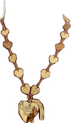 Gold-tone Gold Plated Heart Necklace, Gold-tone Gold-plated Heart Necklace, Valentine's Day Gold Plated Chain Necklace, Gold Plated Chain Necklace For Valentine's Day, Yellow Gold Charm Necklace 16 Inch, Adjustable Gold Charm Necklaces With Heart Charm, Valentine's Day Yellow Gold Chain Necklace, Yellow Gold Chain Necklace For Valentine's Day, Adjustable Heart Pendant Necklace