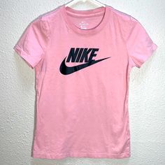 Nike T-Shirt Blush Pink Black Nike Swoosh Graphic On Front Sz S/P Fitted Design Crew Neck Short Sleeves 100% Cotton New Never Worn I Did Throw It Through The Wash Bc I Do That With New Cotton Tops! I Purchased A Size Too Small And Also Have This Available In Lavender In A Small If You Love This One You Might Like The Other Too! Bundle For A Discount Great Sporty Loungewear Bundle Multiple Items From My Store For Awesome Saving’s Today Cross Posted Msg Me With Any Questions I’m A Gold Ambassador Sporty Pink T-shirt With Logo Print, Fitted Nike T-shirt For Summer, Nike Sporty Pink T-shirt, Pink Cotton Athleisure Top, Fitted Pink Tops With Logo Print, Pink Fitted Top With Logo Print, Trendy Nike Spring T-shirt, Trendy Nike T-shirt For Spring, Trendy Nike Short Sleeve T-shirt