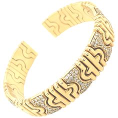 18k Yellow Gold Flexible Cuff Bracelet from Chatila with Diamonds Set in Hourglass Formation. Stamped 750. Yellow Gold Cuff Bracelet, Diamond Scale, Bracelet With Diamonds, Diamond Cuff Bracelet, Vintage Cuff Bracelet, Gold Cuff Bracelet, Gold Skull, Wide Cuff Bracelets, Open Bangle